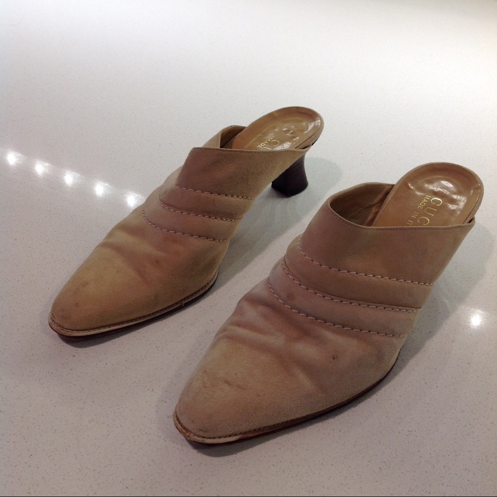 Gucci suede mules